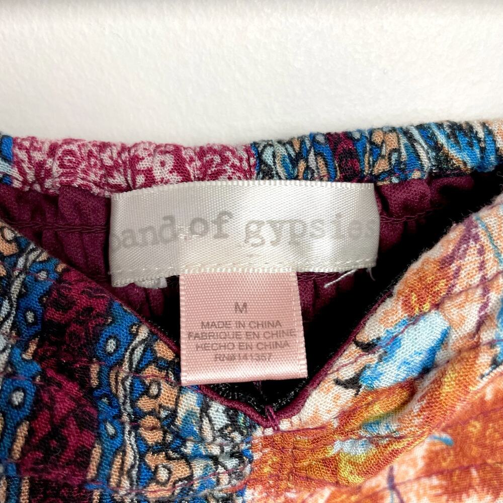 Boho Patchwork Jumpsuit Medium Strapless Wide Leg… - image 5